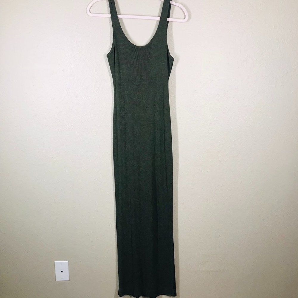 L'AGENCE Akiya Tank Maxi Dress in Olive Night - Picture 2 of 12
